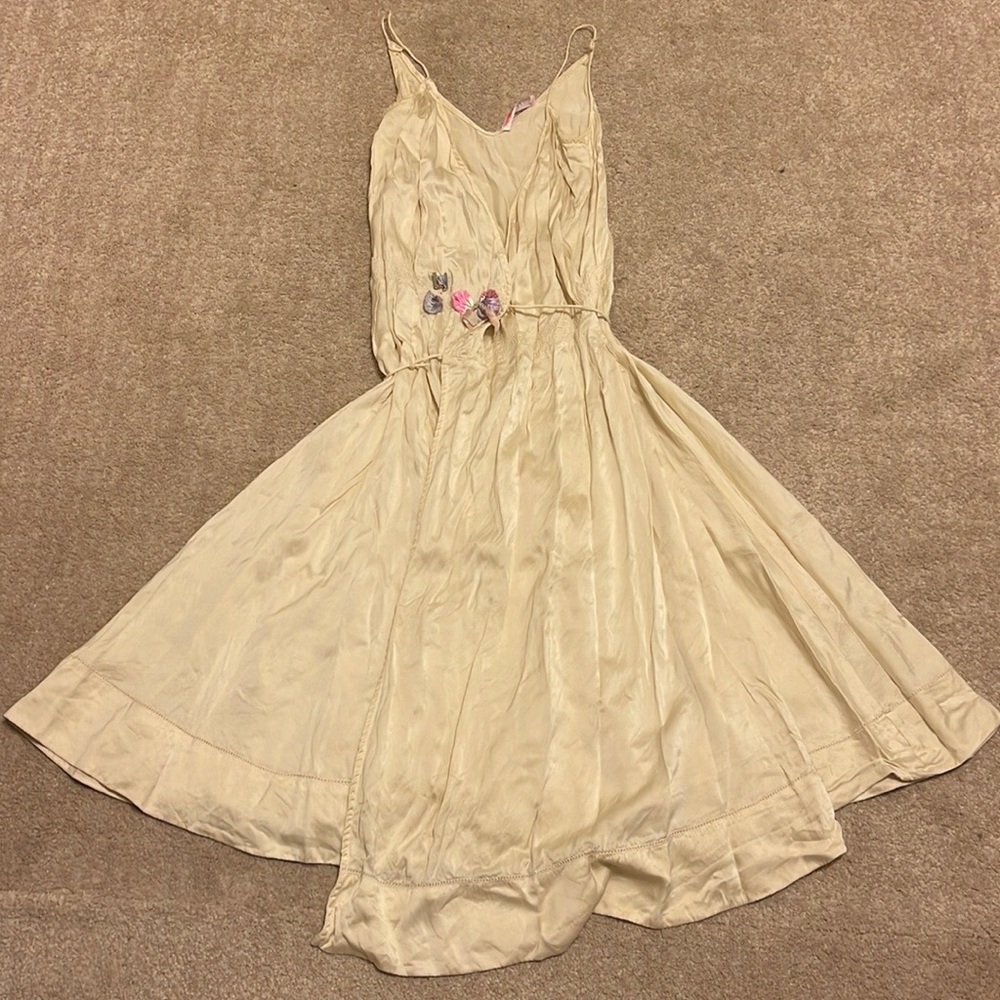 Rebecca Taylor Vintage Creme Flowy Wrap Dress